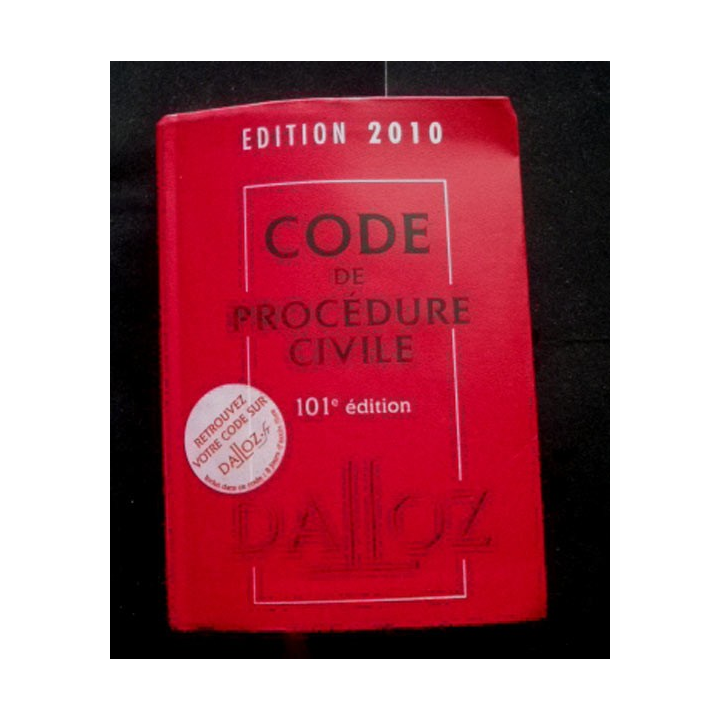 Code de procédure civile 101° édition 2010 aux éditions Dalloz