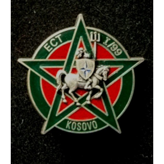 TRAIN : insigne de l'escadron de circulation du train de l'opération Trident 1/99 au Kosovo de fabrication Delsart