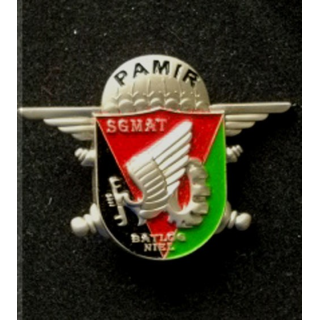 3° RMAT : insigne de la SGMAT du bataillon logistique (BATLOG) Niel, opération Pamir fabriqué par IMC numéroté