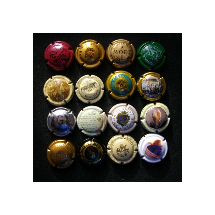 MUSELET : Lot de 16 muselets de bouteilles de champagne et de mousseux ou assimilés lot 12