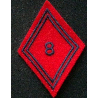 losange de bras modèle 45 :  8° régiment d'artillerie troupe