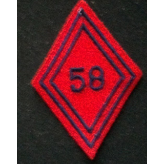 losange de bras modèle 45 : 58° régiment d'artillerie troupe