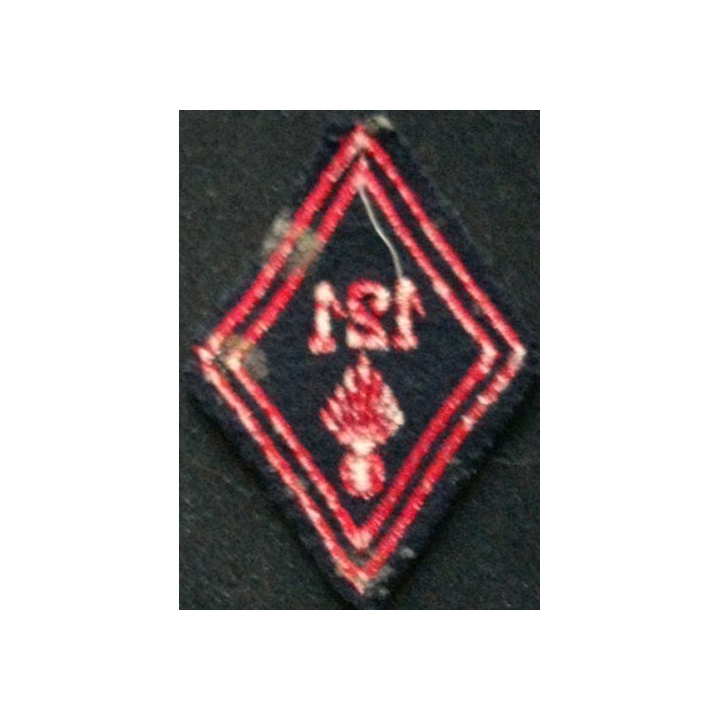 losange de bras modèle 45 INFANTERIE 121° RI TROUPE : insigne de losange de bras modèle 45 du 121° régiment d'infanterie troupe