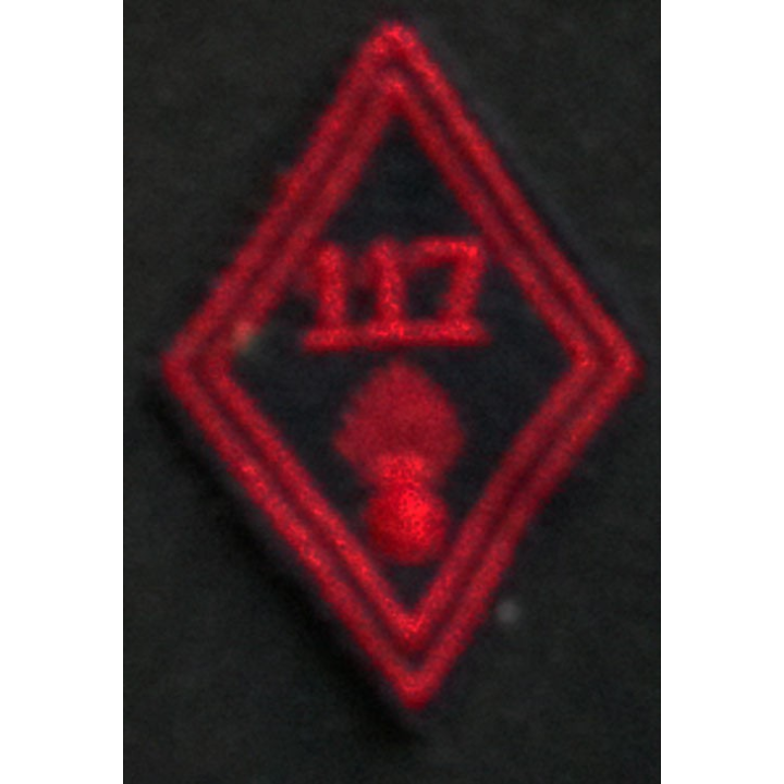 losange de bras modèle 45 INFANTERIE 117° RI TROUPE : insigne de losange de bras modèle 45 du 117° régiment d'infanterie troupe