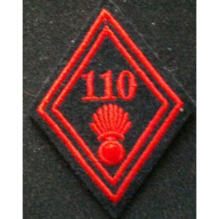 losange de bras modèle 45 INFANTERIE 110° RI TROUPE : insigne de losange de bras modèle 45 du 110° régiment d'infanterie troupe