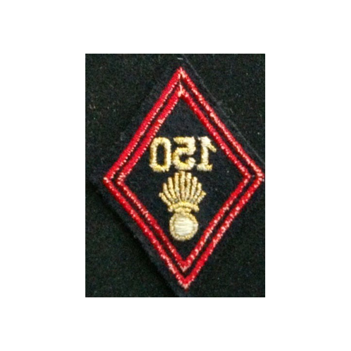 losange de bras modèle 45 INFANTERIE 150° RI CADRE : insigne de losange de bras modèle 45 du 150° régiment d'infanterie cadre