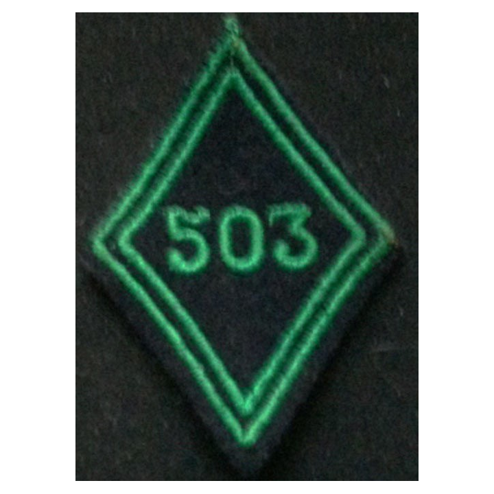 losange de bras modèle 45 ABC 503°RCC TROUPE : insigne de losange de bras du 503° régiment de chars de combat troupe