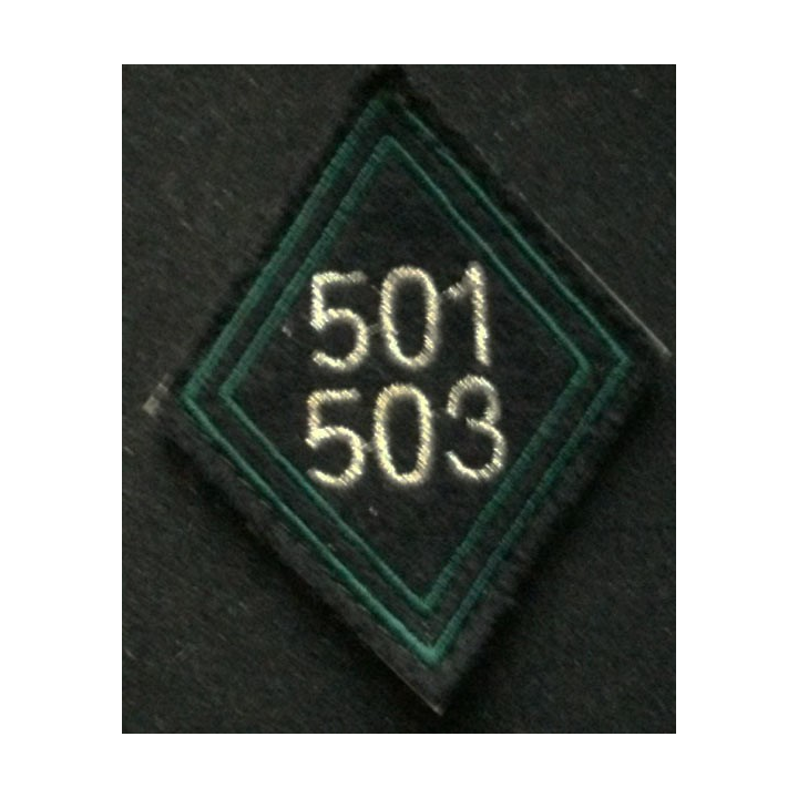 losange de bras modèle 45 ABC 501-503°RCC CADRE : insigne de losange de bras du 501-503° régiment de chars de combat cadre