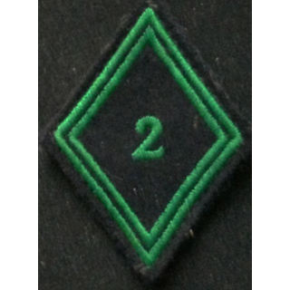 losange de bras modèle 45 ABC 2°RCH TROUPE : insigne de losange de bras du 2° régiment de chasseurs troupe