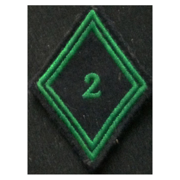 losange de bras modèle 45 ABC 2°RCH TROUPE : insigne de losange de bras du 2° régiment de chasseurs troupe