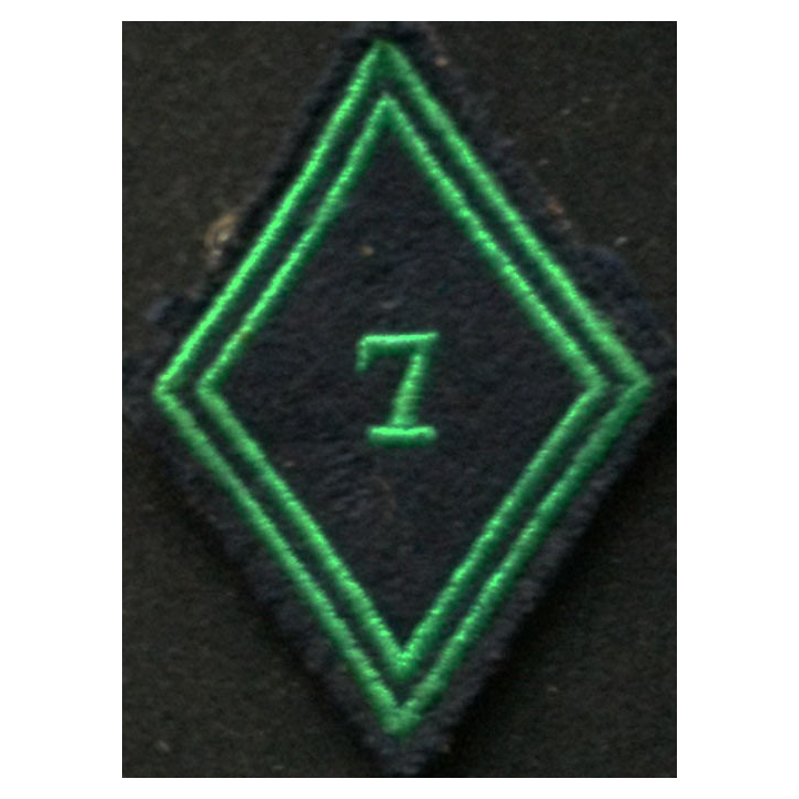 losange de bras modèle 45 ABC 7°RCH TROUPE : insigne de losange de bras du 7° régiment de chasseurs troupe