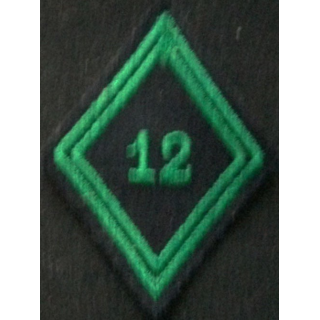 losange de bras modèle 45 ABC 12°RCH TROUPE : insigne de losange de bras du 12° régiment de chasseurs troupe