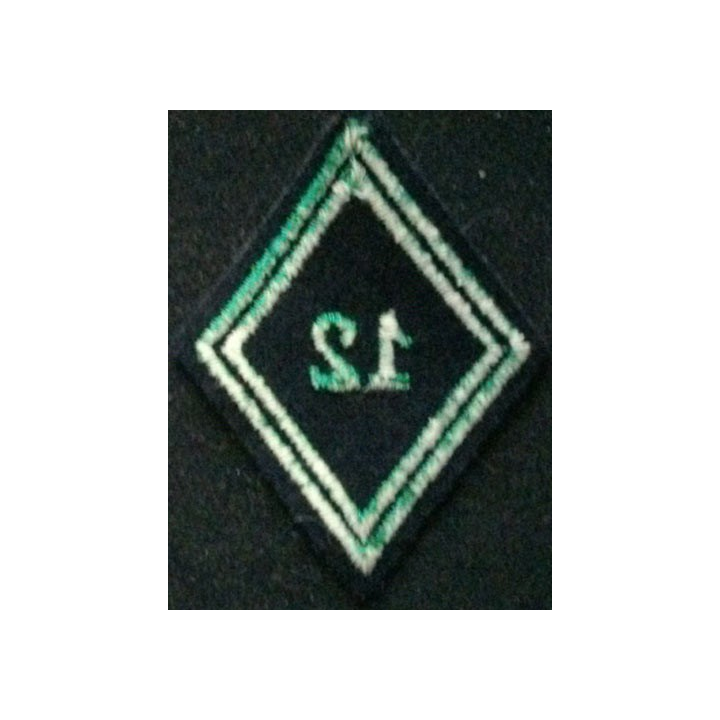 losange de bras modèle 45 ABC 12°RCH TROUPE : insigne de losange de bras du 12° régiment de chasseurs troupe