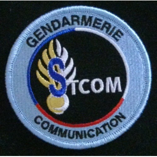 GENDARMERIE STCOM : insigne tissé du service technique de la communication de la gendarmerie nationale modèle agréé DGGN