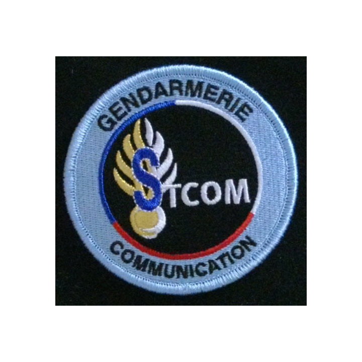 GENDARMERIE STCOM : insigne tissé du service technique de la communication de la gendarmerie nationale modèle agréé DGGN