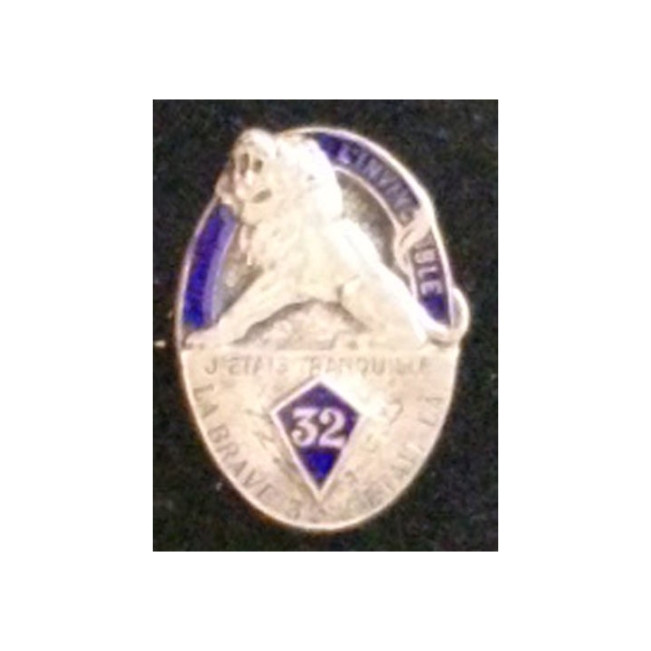 32° RI : 32° RÉGIMENT D'INFANTERIE MINIATURE ÉMAIL (H à 2 cm)