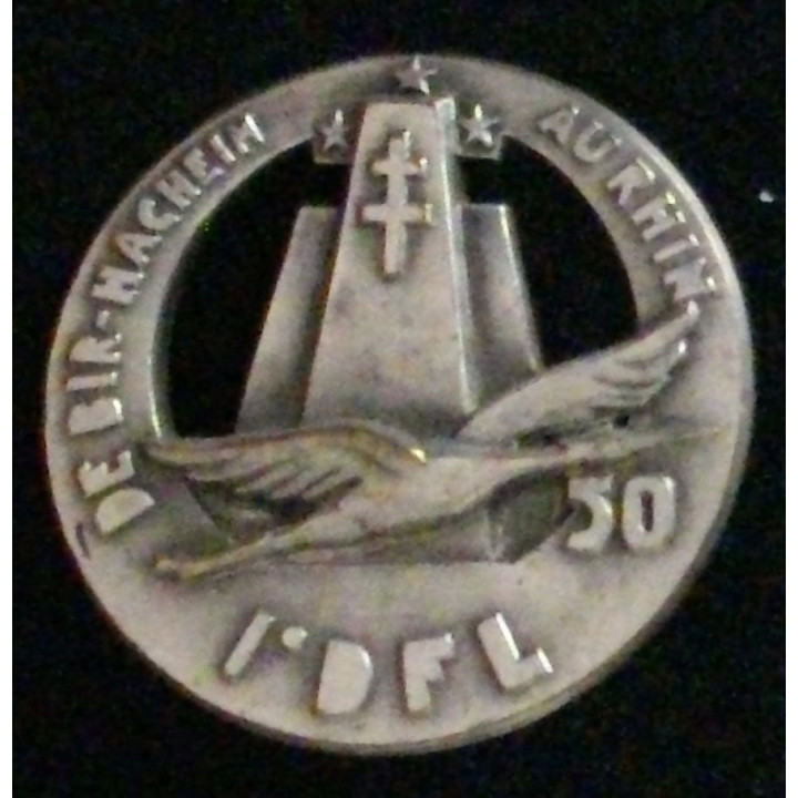 Insigne de la 50° compagnie de quartier général de la 1° division française libre au poinçon Arthus Bertrand