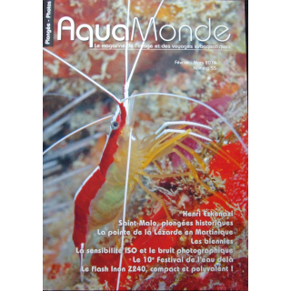 AQUAMONDE N° 55  mars 2014 : superbe magazine d'Aquamonde n° 55 sur l'image et les voyages subaquatiques