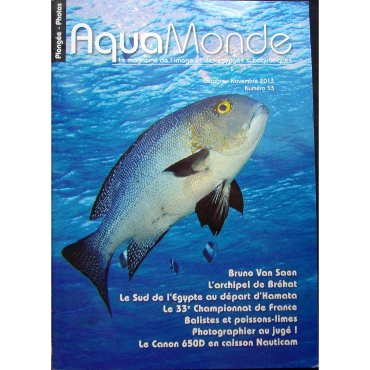 AQUAMONDE N° 53  Oct-nov 2014 : superbe magazine d'Aquamonde n° 53 sur l'image et les voyages subaquatiques