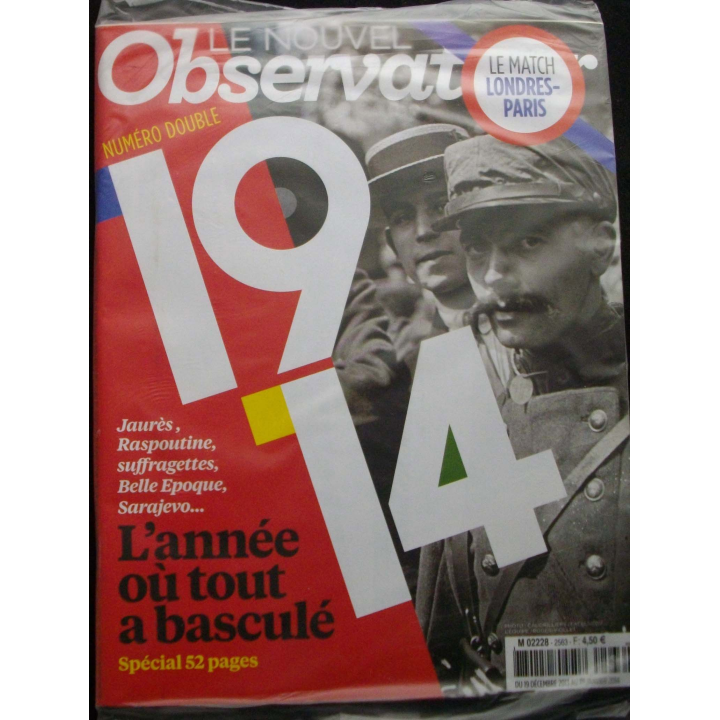 Le nouvel observateur numéro double M 02228 sur 1914 avec un spécial de 52 pages