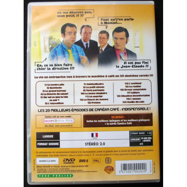 DVD intitulé " la crème de caméra café " film avec Bruno Solo et Yvan le Bolloc'h