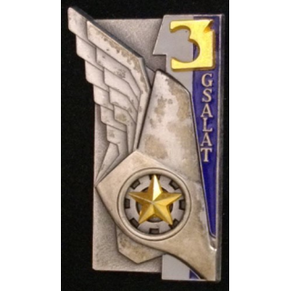 3° GSALAT : insigne du 3° groupe de soutien de l'aviation légère de l'armée de terre de fabrication Delsart G. 2583 1 gris