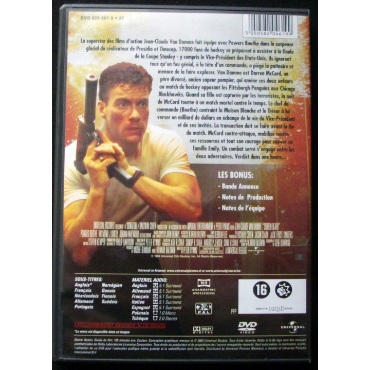 DVD intitulé " Mort Subite " film avec Van Damme
