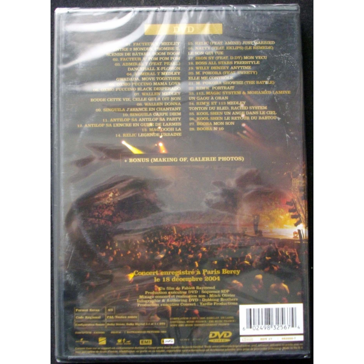 DVD intitulé " Génération Rap Live RNB2 " film sur le concert enregistré à Paris Bercy le 18 décembre 2004