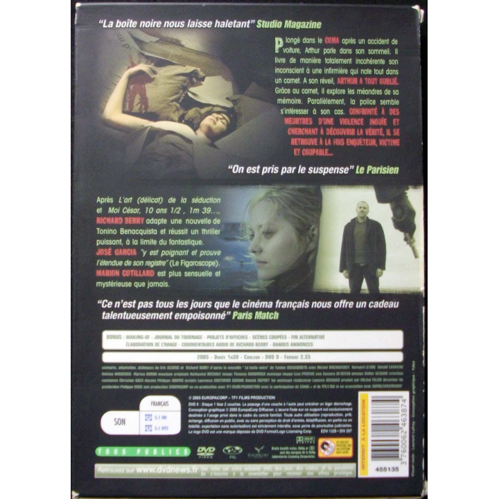 DVD intitulé " la Boite noire " film de Richard Berry