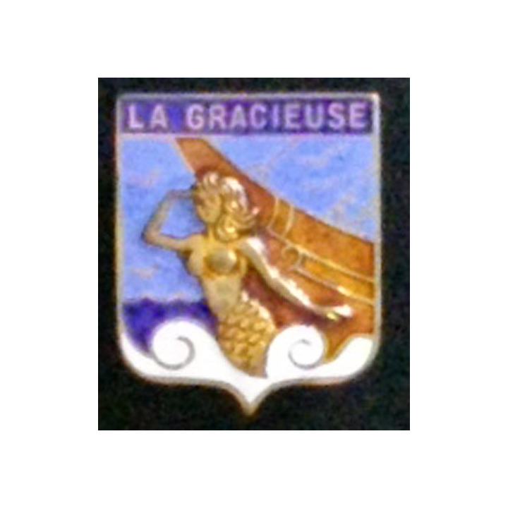LA GRACIEUSE : Aviso Dragueur La Gracieuse de fabrication Augis en émail