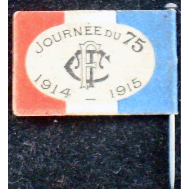 Insigne papier sur épingle du canon de 75 du Touring Club de France 1914-1915