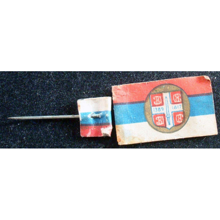 JOURNEE 1914 - 1918  :  insigne cartonné de la journée serbe du 25 juin 1916