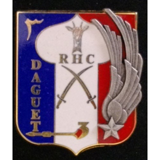 3° RHC : insigne du 3° régiment d'hélicoptères de combat opération daguet de fabrication Fraisse