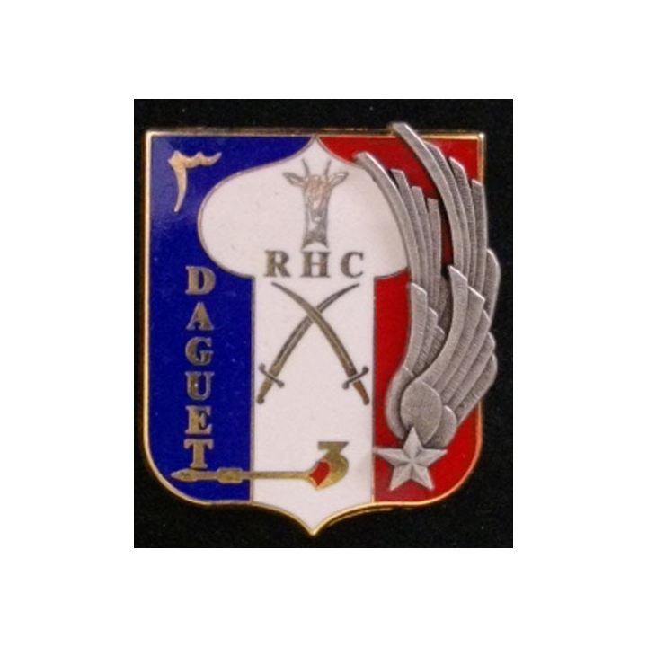3° RHC : insigne du 3° régiment d'hélicoptères de combat opération daguet de fabrication Fraisse