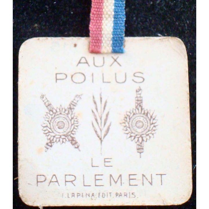 Insigne cartonné sur la journée du poilu 31 octobre 1° novembre 1915