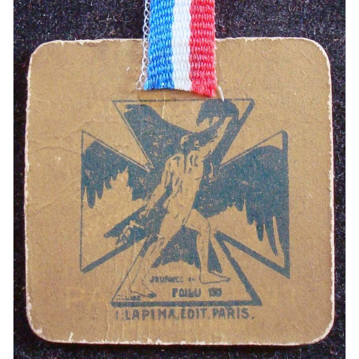 Insigne cartonné sur la journée du poilu 25 et 26 décembre 1915