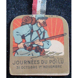 Insigne cartonné sur la journée du poilu 31 octobre 1° novembre 1915