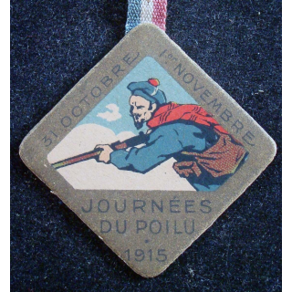 Insigne cartonné sur la journée du poilu 31 octobre 1° novembre 1915