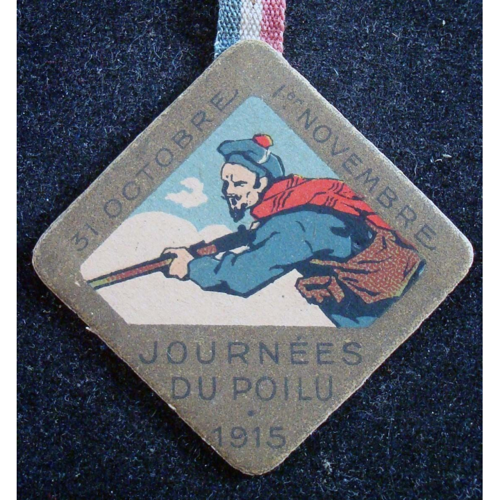 Insigne cartonné sur la journée du poilu 31 octobre 1° novembre 1915