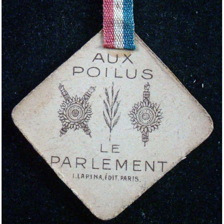 Insigne cartonné sur la journée du poilu 31 octobre 1° novembre 1915