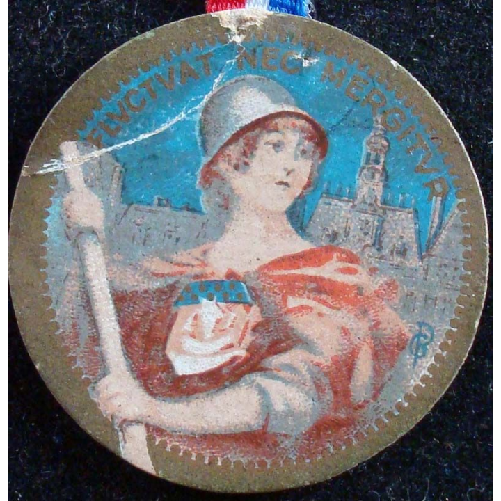 JOURNEE 1914 - 1918  :  insigne cartonné de la journée de Paris 14 juillet 1916
