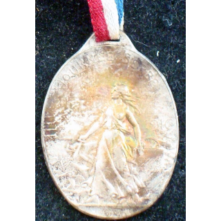 JOURNEE 1914 - 1918  :  médaille en métal embouti argenté de la journée serbe