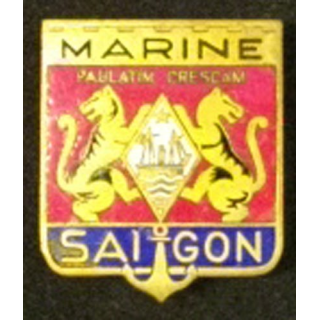 MARINE SAIGON : insigne de la marine à Saïgon PAULATIM CRESCAM 30 mm émail