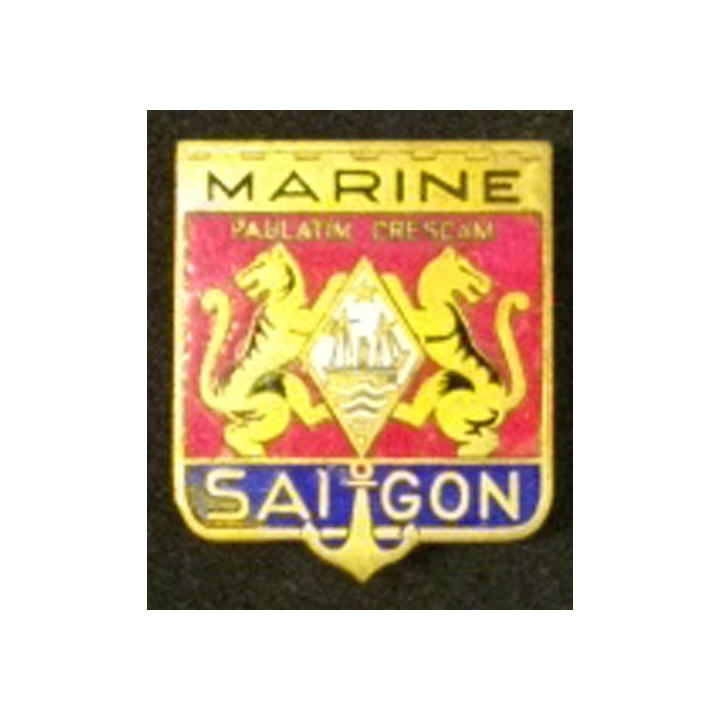 MARINE SAIGON : insigne de la marine à Saïgon PAULATIM CRESCAM 30 mm émail