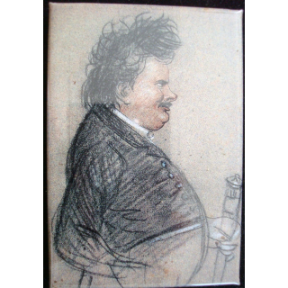 Magnet frigo représentant Balzac caricaturé par Bazin
