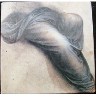 Magnet frigo représentant une étude pour le manteau de la Vierge de Léonard de Vinci musée du Louvre