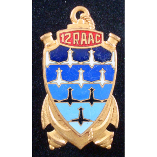 12° régiment d'artillerie antiaérienne coloniale de fabrication Drago Olivier Métra H. 708 en émail