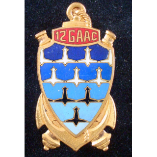 12° groupe d'artillerie antiaérienne coloniale de fabrication Drago Olivier Métra H. 708 en émail