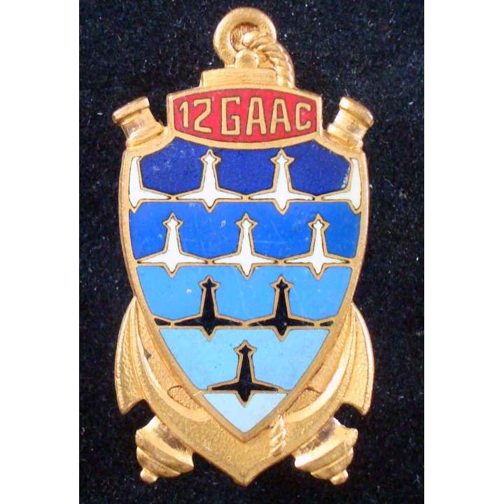 12° groupe d'artillerie antiaérienne coloniale de fabrication Drago Olivier Métra H. 708 en émail