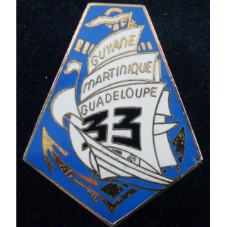 33° régiment d'infanterie de marine en émail sans fabricant mentionné